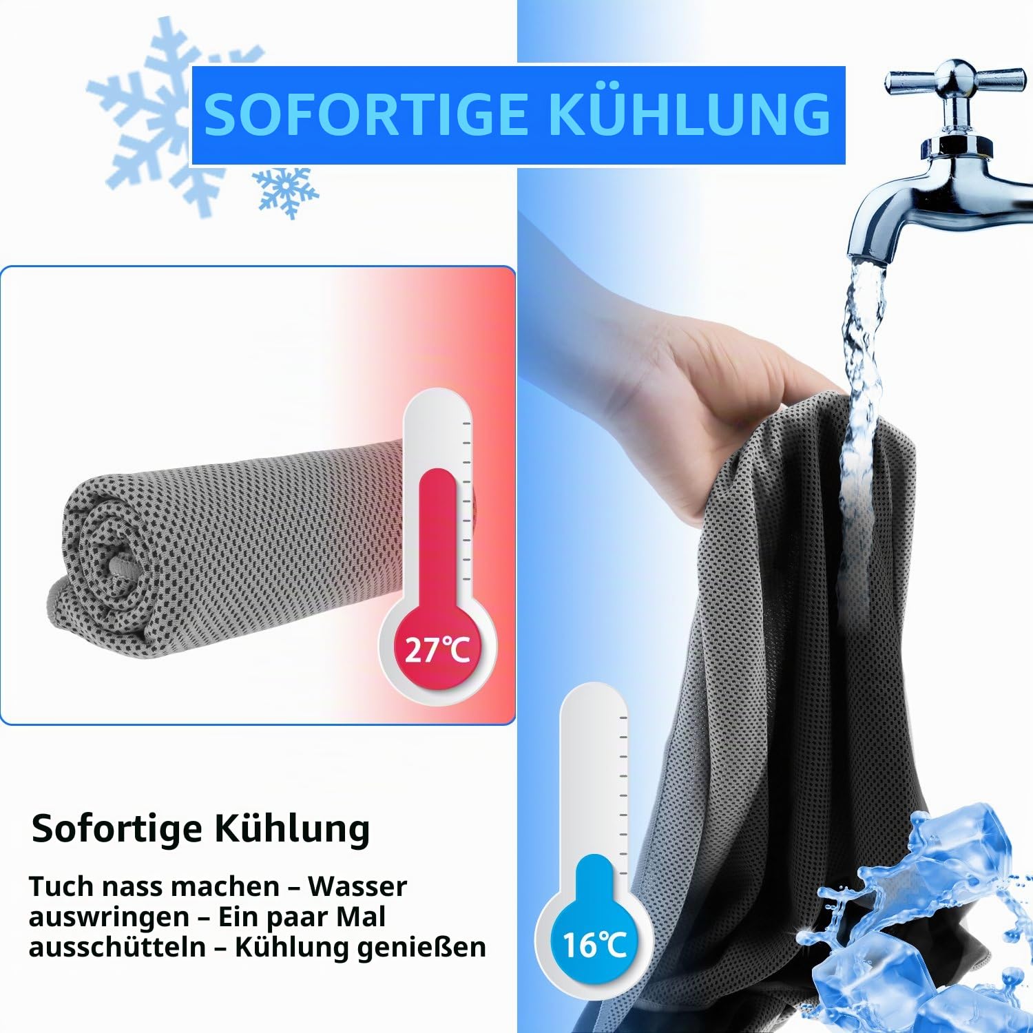 Lot de 20 serviettes rafraîchissantes, 101,6 x 30,5 cm, fibre ultra fine, douce, respirante, super absorbante, refroidissement rapide, idéales pour bowling, yoga, football, randonnée
