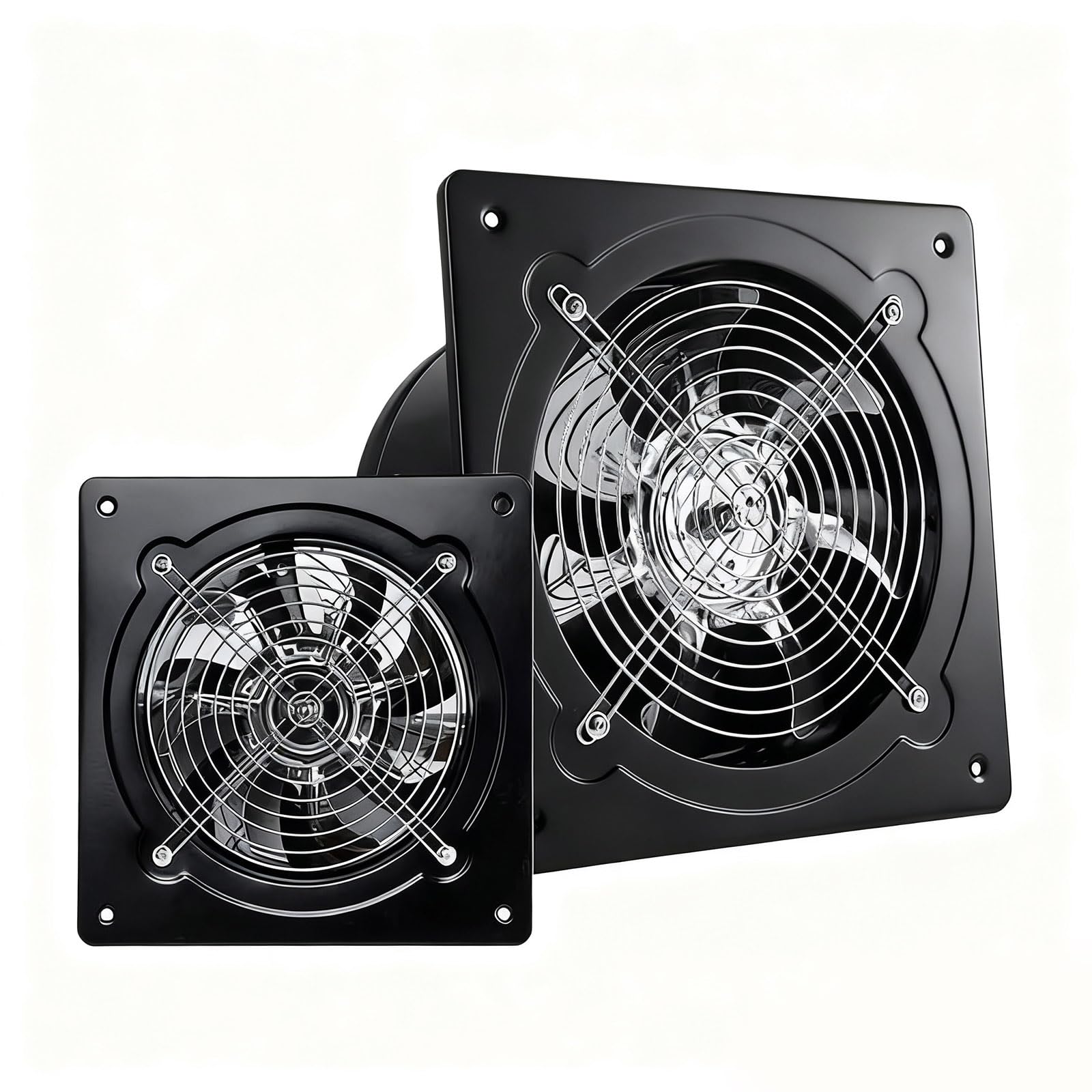 HYZHANHONG 4 Inch-12 Inch Low Noise Garage Ventilation Fan, Kitchen Toilet Air Vent Window Wall Exhaust Fan, Extractor Ventilation Fan (Black) ﻿,Black,12 Inch