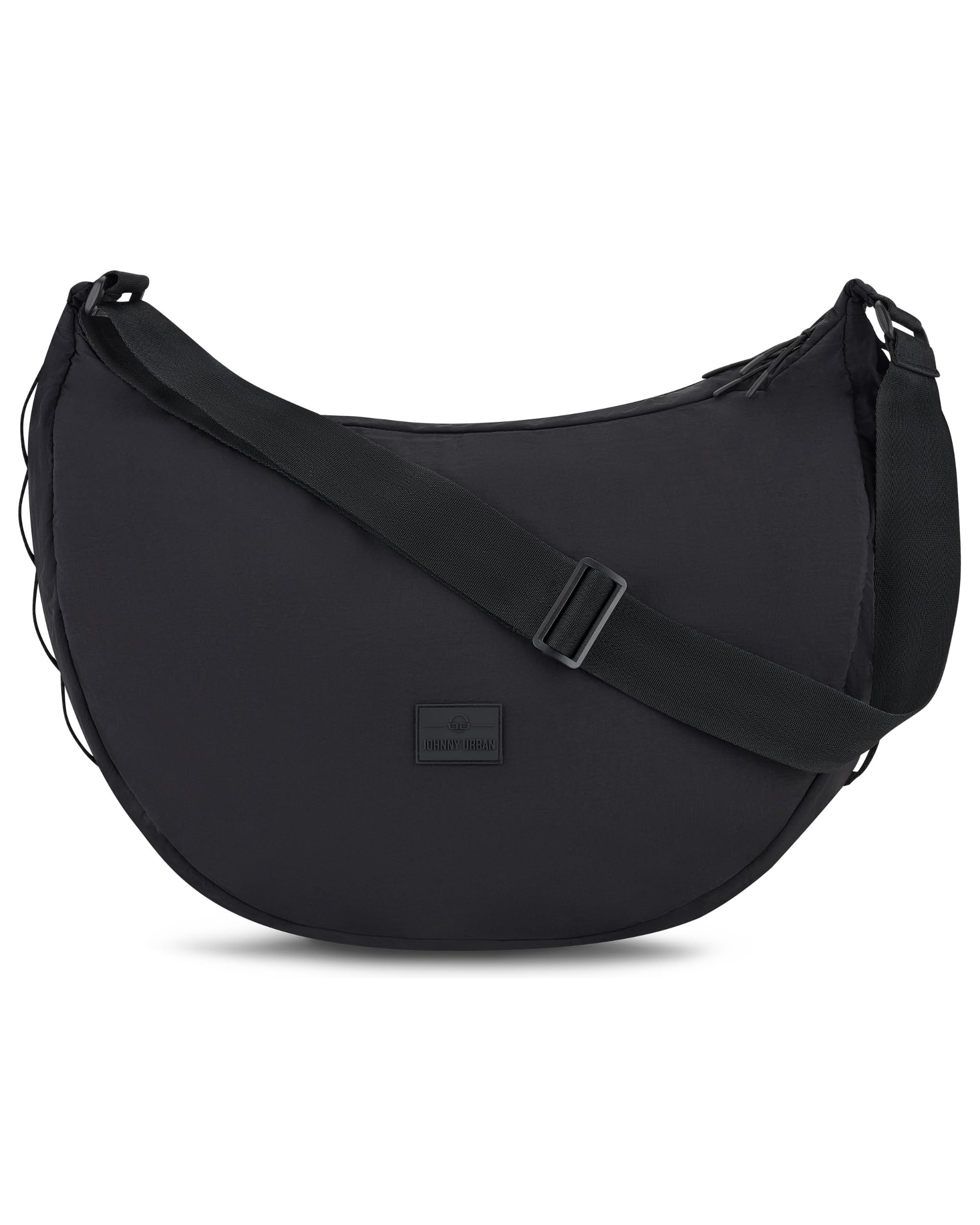 Johnny Urban Borsa a Tracolla Donna Uomo Nero - Kaia XL - Borsetta Mezzaluna - Nylon Puffer Moon Bag - Borse a Spalla Elegante e Casual - Regolabile Marsupio alla Moda - Impermeabile