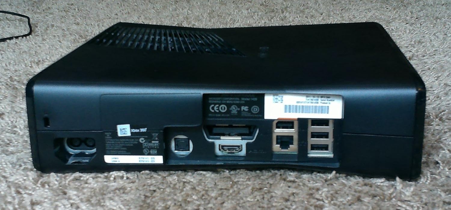 Whakamuri view of Xbox 360 S console showing ports