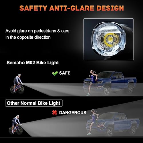 Miniatura 4 de Luz de bicicleta recargable, IP66 impermeable y a prueba de polvo, 6 modos de luz para día y noche, urbano, ciclistas de carretera, viajeros,