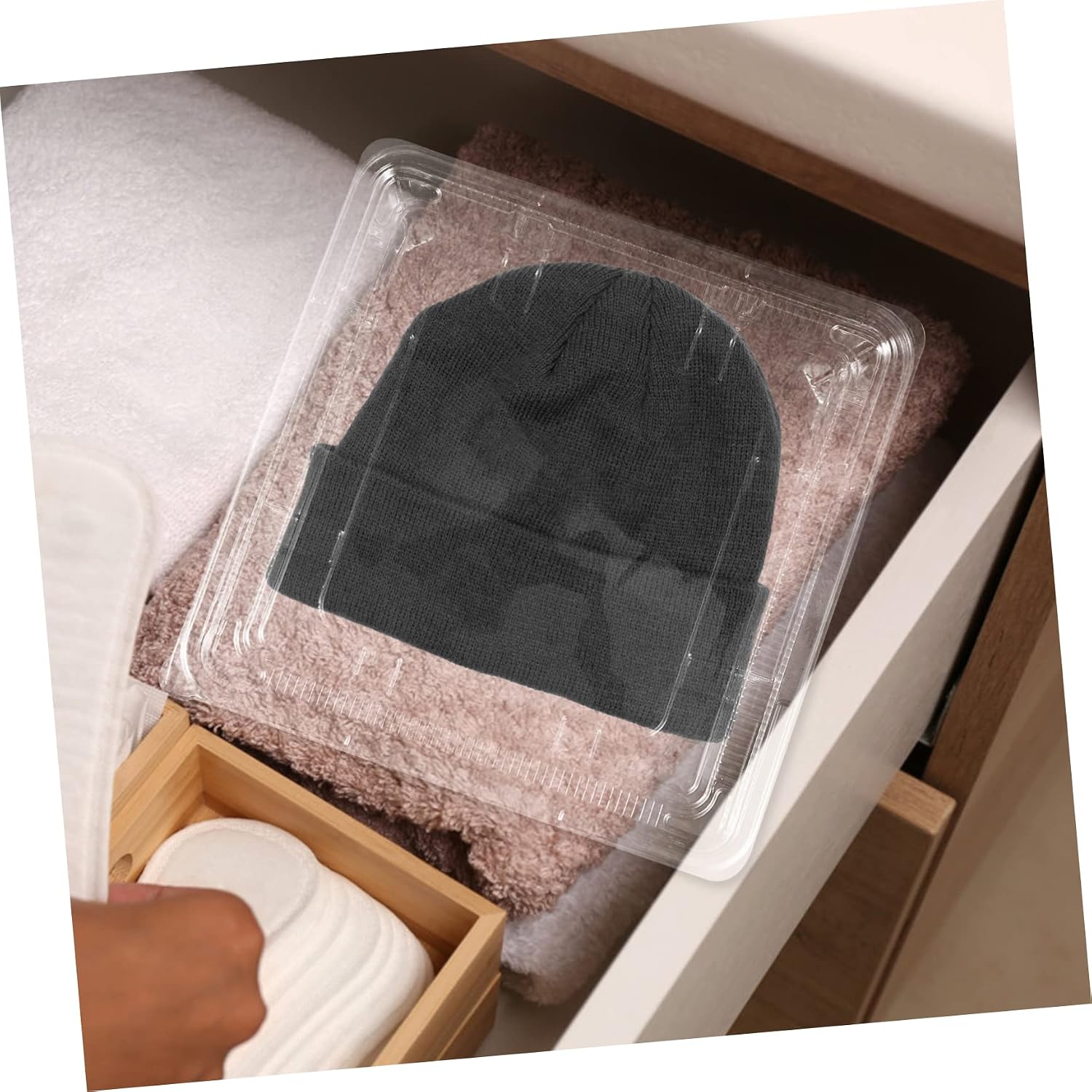 PRETYZOOM Xmas 5pcs Plastic Hat Box Storage for Felt Woolen Hats