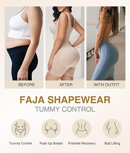 Vista 6 de M MYODRESS Fajas Colombianas Moldeadoras Shapewear Control de abdomen Fajas moldeadoras de cuerpo post cirugía Prenda de compresión