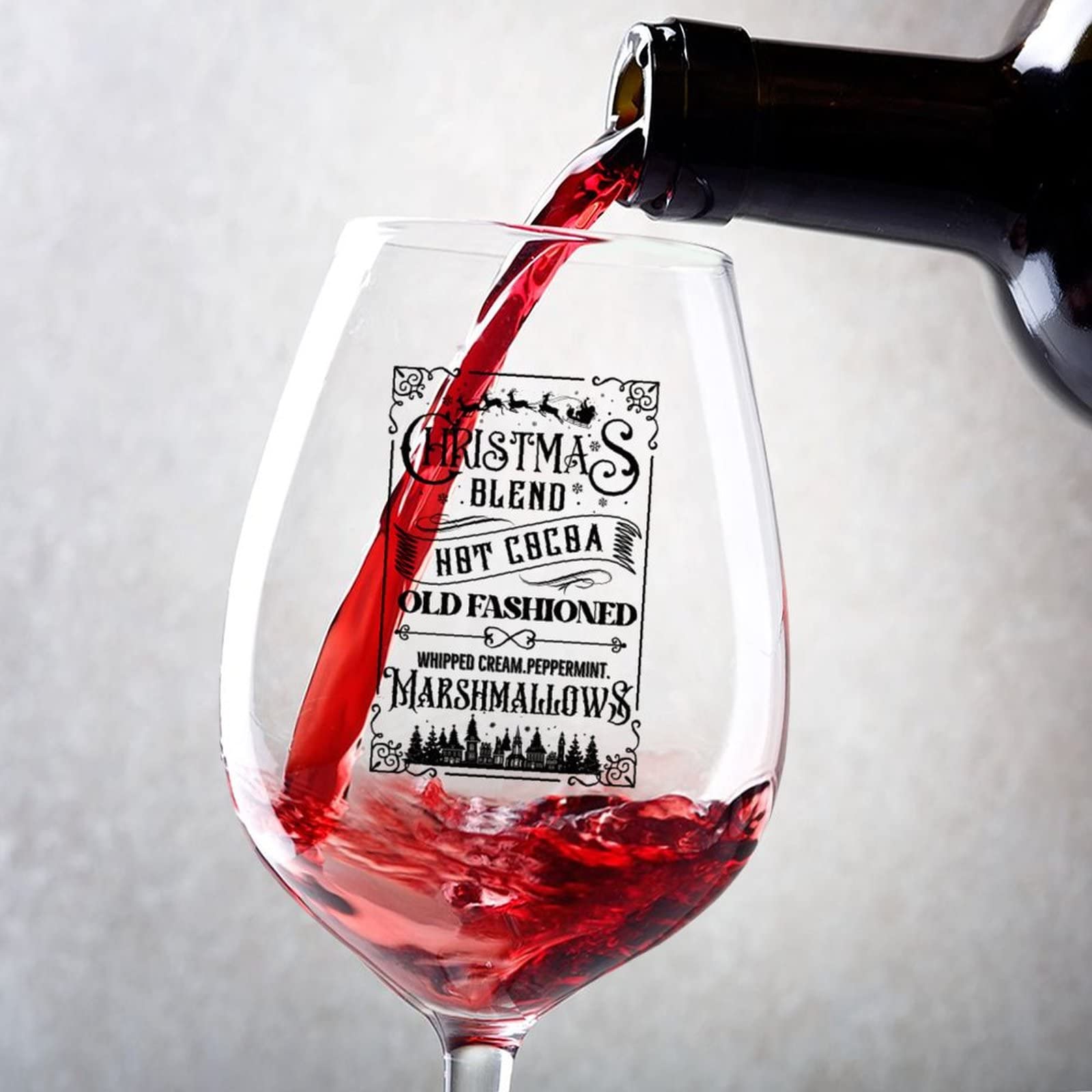 Verres à vin rouge de Noël à pied le cadeau idéal pour cacao chaud