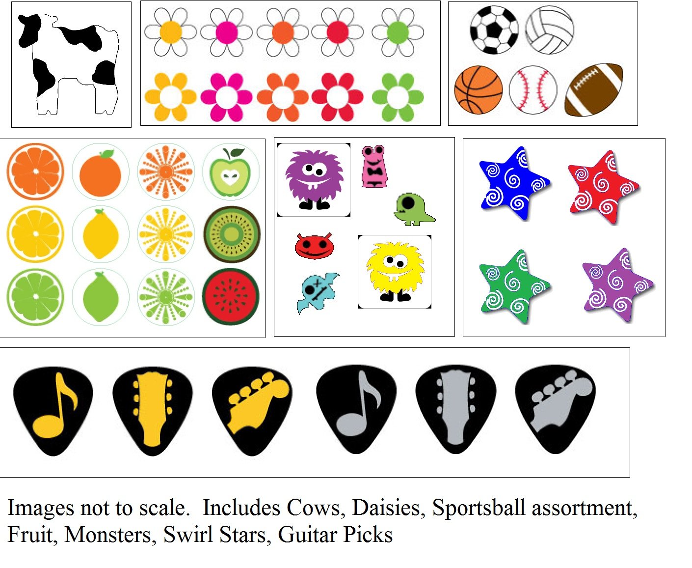 Cruzin Cap Sip Hole Cover, 7 Pkgs of 250 Caps Each, Eclectic Assortment, 1750 total
