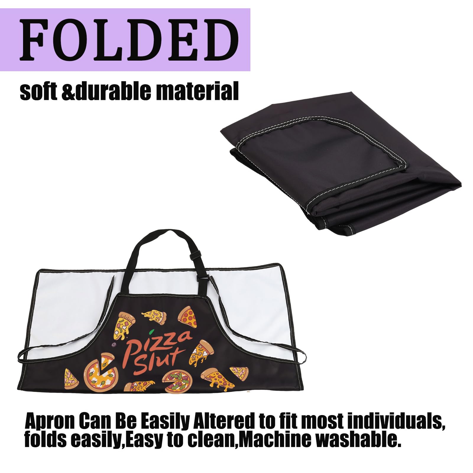 CENWA Pizza Day Gift Funny Pizza Slut Cooking Chef Kitchen Adjustable Apron for Pizza Lover (Pizza Slut Apron EU) - Image 4