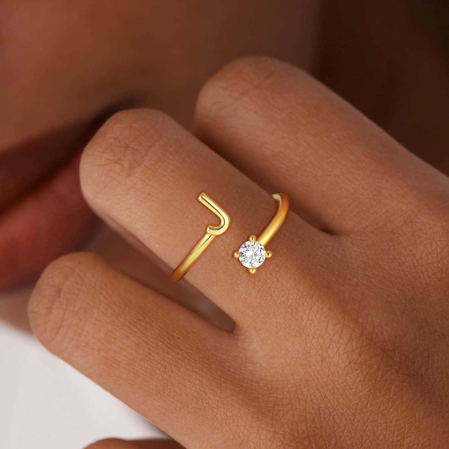 Initial Rings for Girls Kids Women - Dainty 14K Gold Plated Dainty A - Z Initial Letter Rings No Tarnish Teen Girls Gifts Trendy Stuff Birthday Gifts for 5 6 7 8 9 10 Year Old Girl - Image 2