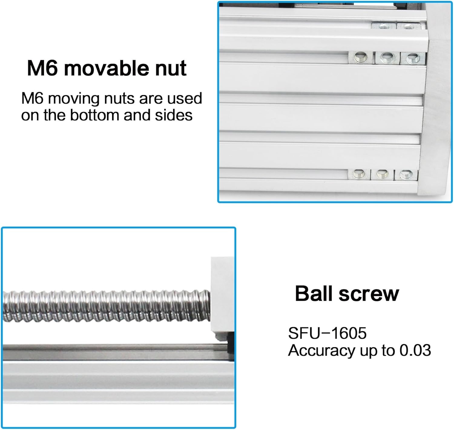 ZBX80 CNC Linear Guide Actuator Stage Rail Motion Slide Table & SFU1605 Ball Screw 200mm / 400mm Travel(Travel 400mm)