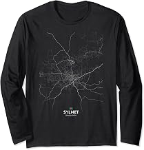 sylhet bangladesh City map Travel souvenir hometown Long Sleeve T-Shirt
