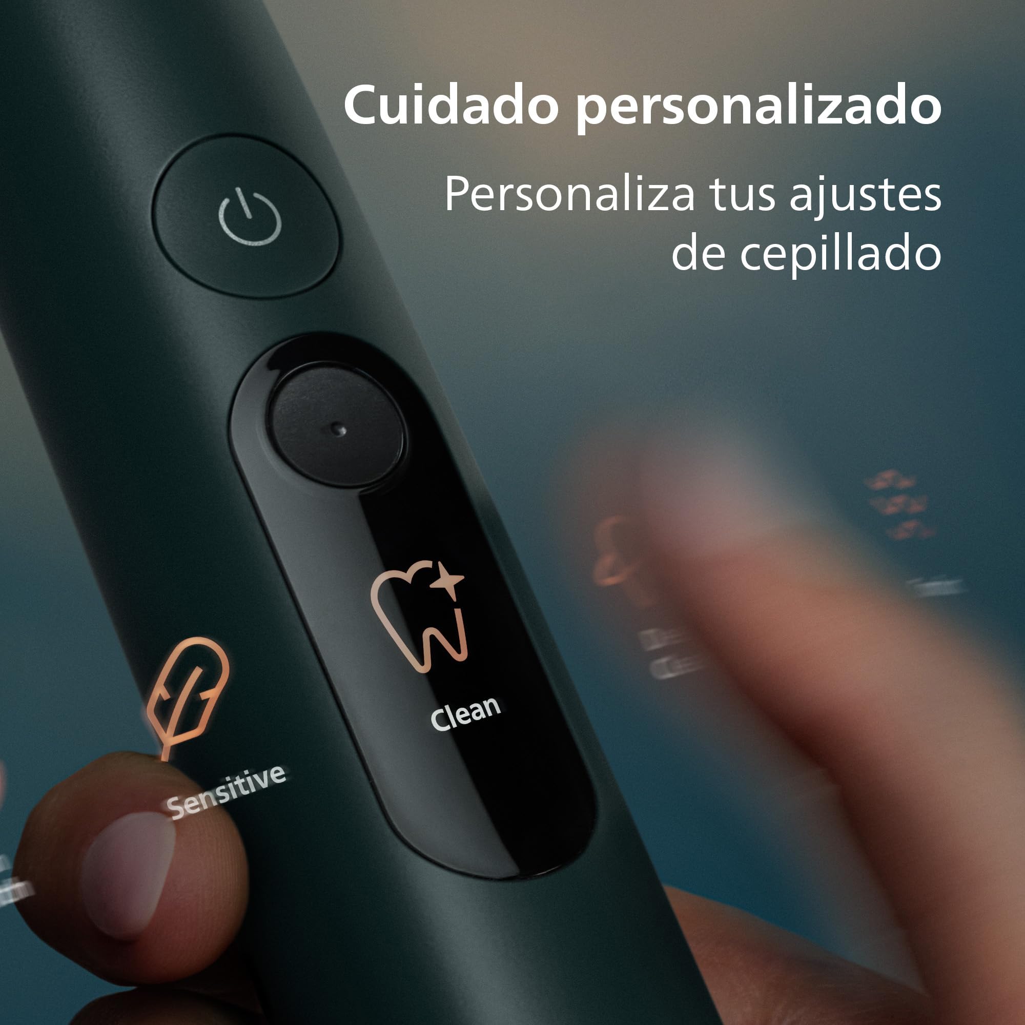 Philips Sonicare Next-Generation DiamondClean 8000 Cepillo de dientes eléctrico - con Smart Pressure Feedback y 15 ajustes, verde oscuro, HX8312/14
