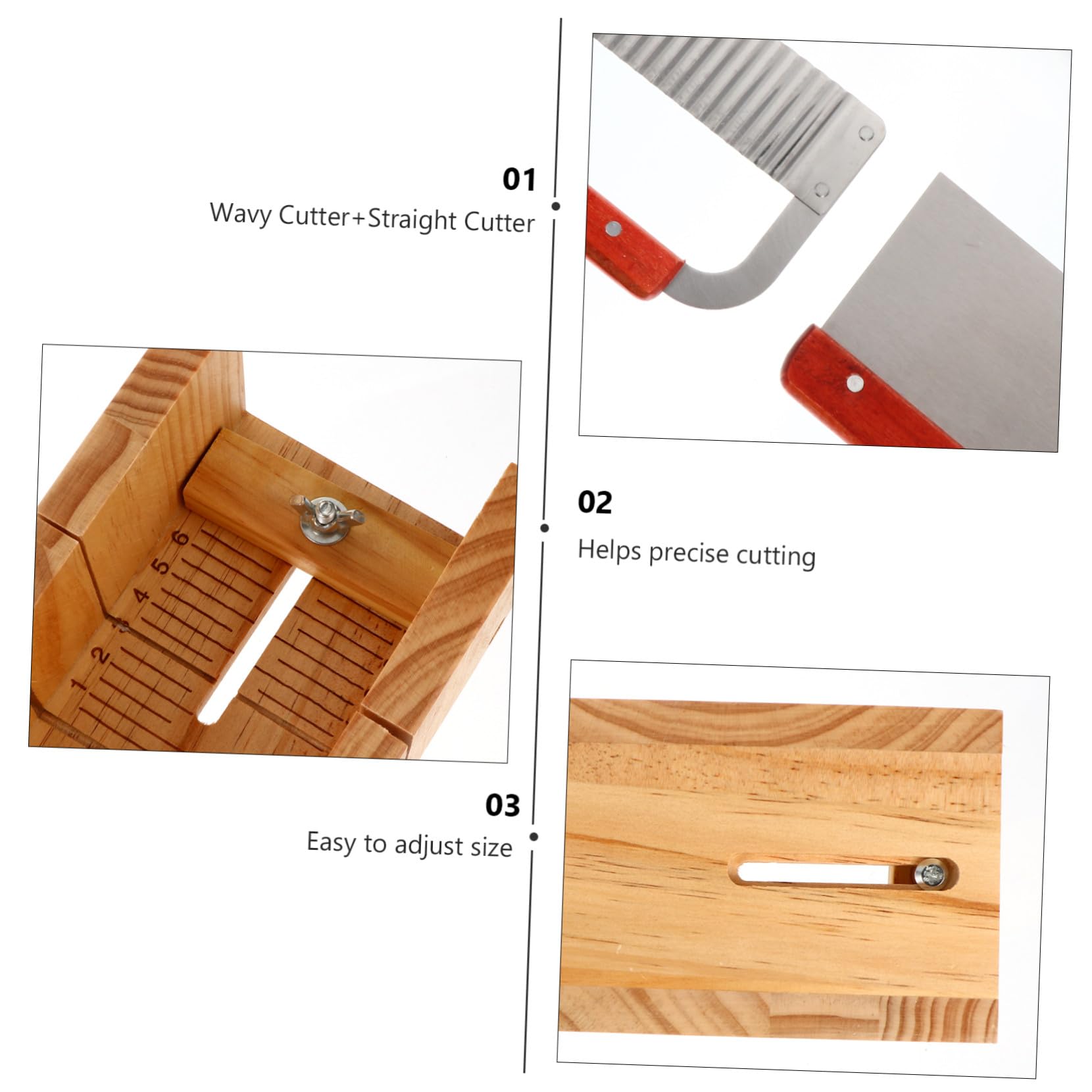 Angoily y Molde de Madera Herramienta Fácil de Usar y Corte Preciso Kit para Hacer Jabones Cortador de Jabón Recto Set de 1 Unidad para Manualidades