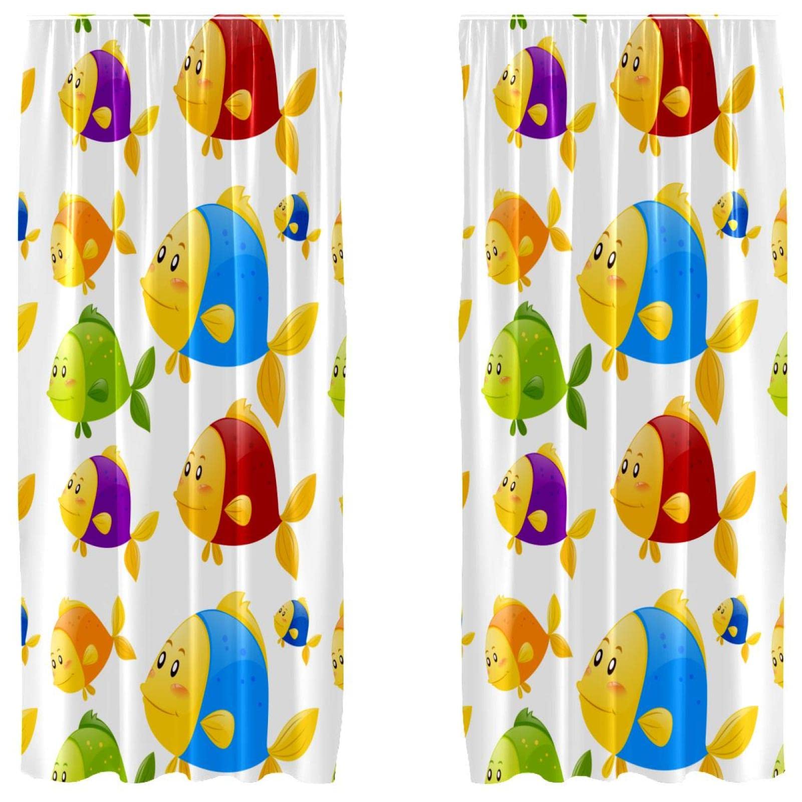 Cortinas para ventana de dormitorio que aíslan la luz del sol juego de peces animados