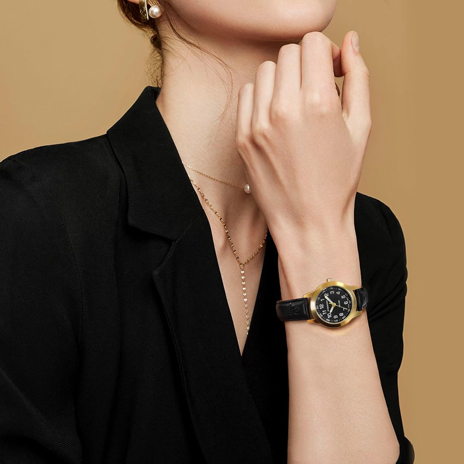 PINDOWS Watches for Women, Classic Business Analog Quartz Small Ladies Watches, 3ATM Waterproof Fashion Dress Watch with Easy-to-Read Luminous Dial - Image 7