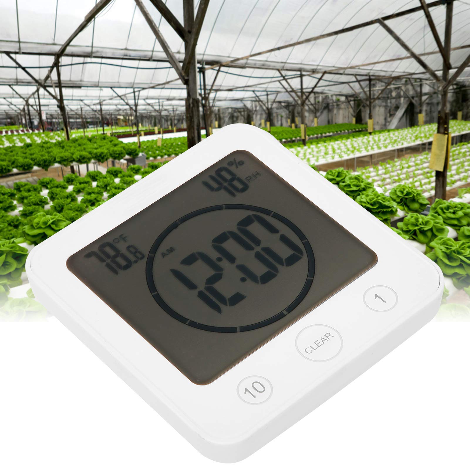 Digitalanzeige-Thermometer, wetterfestes Außentemperaturmessgerät mit Haken für den Garten
