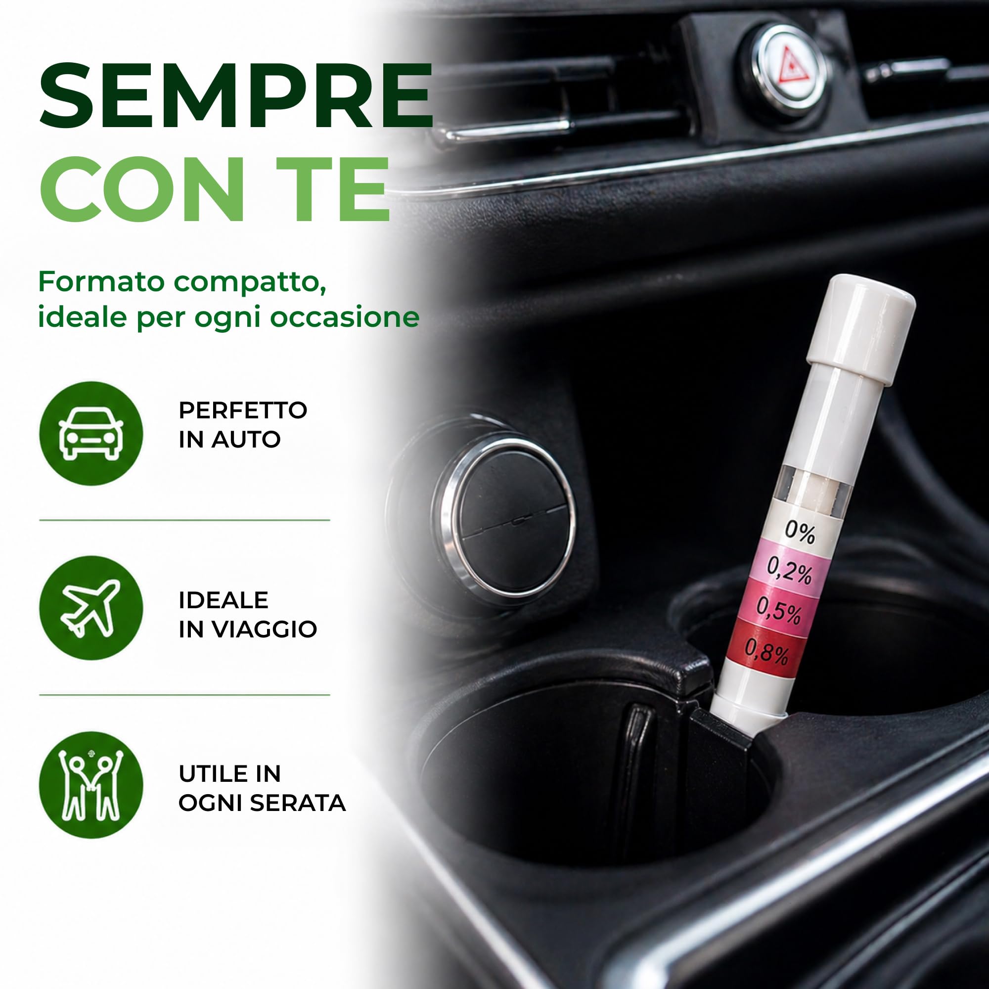 Alcol Test monouso - 16 pz - Etilometro Monouso - Risultato in 2 minuti precisione oltre 98% - Kit Test alcolemico portatile per auto e sicurezza stradale - Alcool Test a soffio