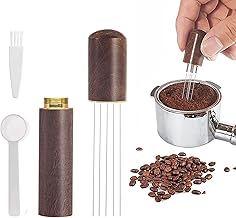 Espresso Coffee Stirrer, 5 Needles Espresso Stirrer Distribution Tool, Espresso Needle Distributor for Home, Office, Coffee Shop (Ebony)
