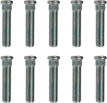 Set of Ten Studs 1/2" Longer Than Stock Wheel Stud Lug Bolt FITS 1984-2013 Corvette C4 C5 C6 for Wheel Spacers and Aftermarket Rims/Wheels, .5" Extended Extra Length FITS Front & Rear @