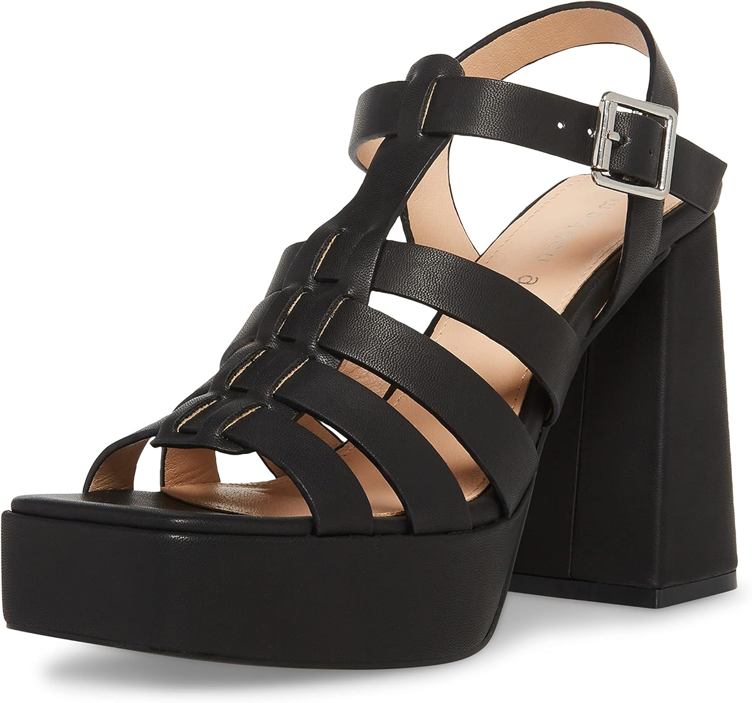 Madden Girl Women's Net Heeled Sandal, Black Paris, 8
