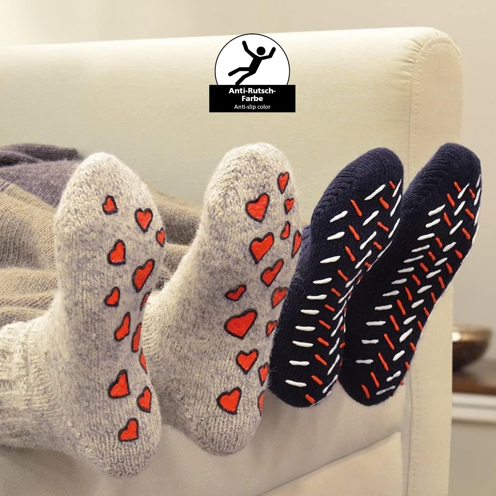 LM-Kreativ Socken Stopp Anti Rutsch Set (8 tlg.) - ABS Antirutsch, Sock Stop Creme, flüssige Sockensohle, Rutsch-Stop