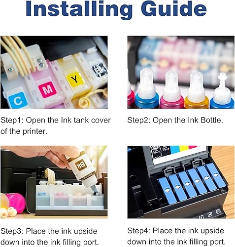 Miniatura 6 de 522 botellas de tinta de alta precisión de color de repuesto para Epson T522 502 Uso para recarga EcoTank ET-2803 ET-2800 ET-2720 ET-3750 ET-4800