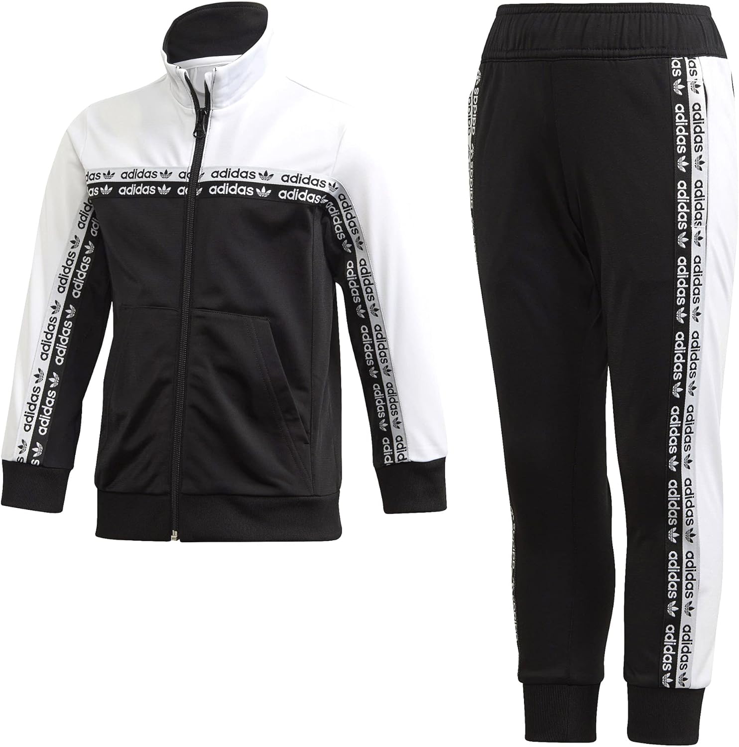 adidas Originals Kids, Little Boys (4-7) Track Set, Jacket and Pant, Black/White