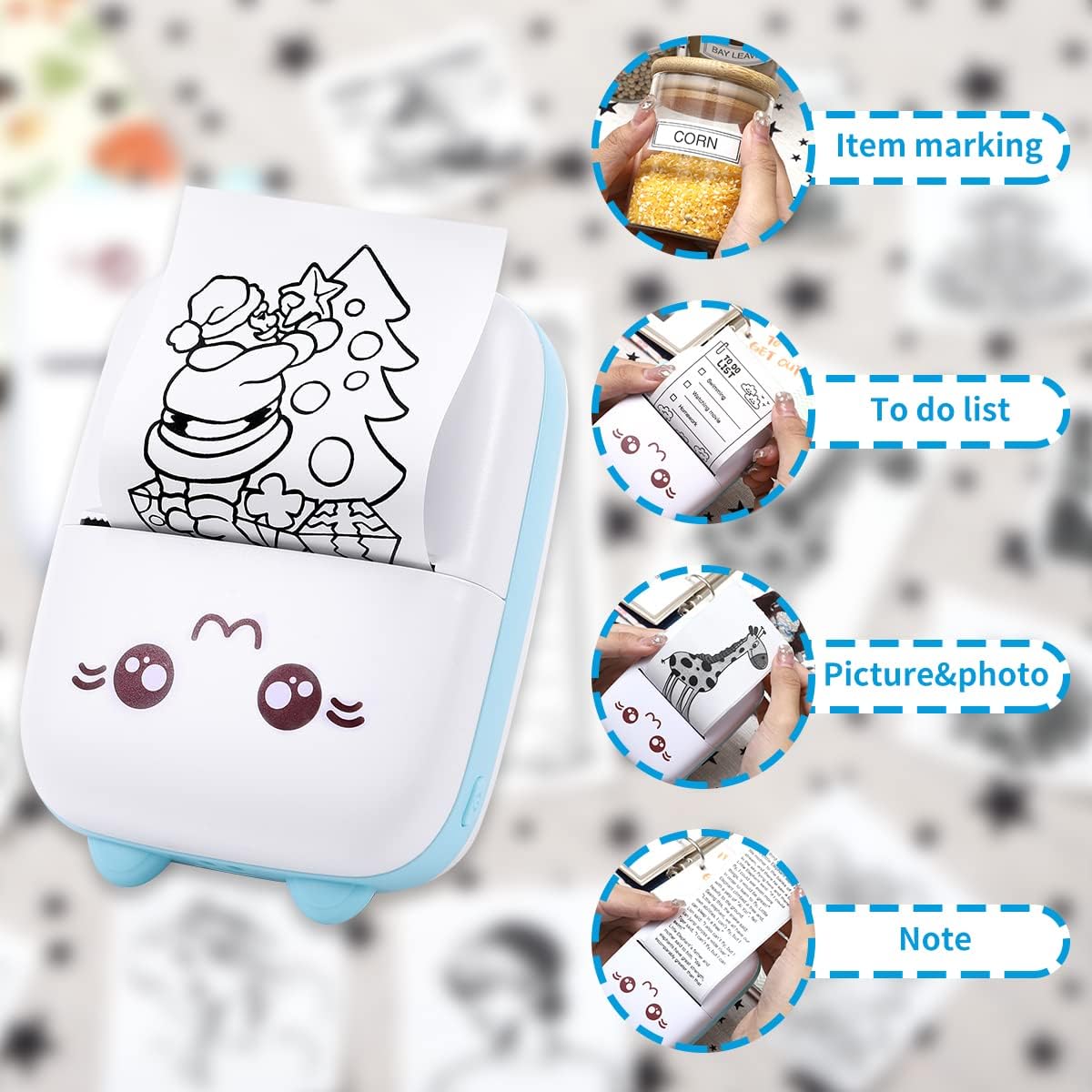 Fimax 6 Roll Peripage Mini Printer Photo Paper, 30 * 57mm Thermal Paper White Self-Adhesive for PeriPage A6 Portable Bluetooth Pocket Mobile Printer and other Portable Thermal Printer
