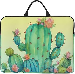 Funny Cactus Laptop Case 14 in, TSA Laptop Sleeve Shockproof Protective Notebook Case Water Resistant Computer Bag with Handle Briefcase Handbags for Men Women