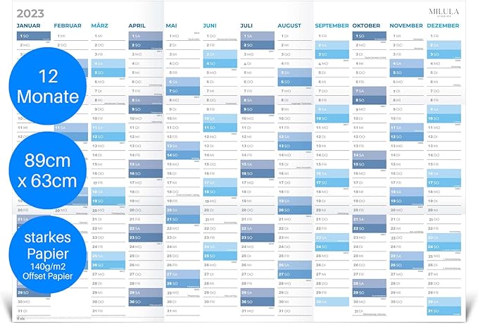 Wandkalender 2023 groß XXL - Kalender 2023 Wandkalender 89x63cm 