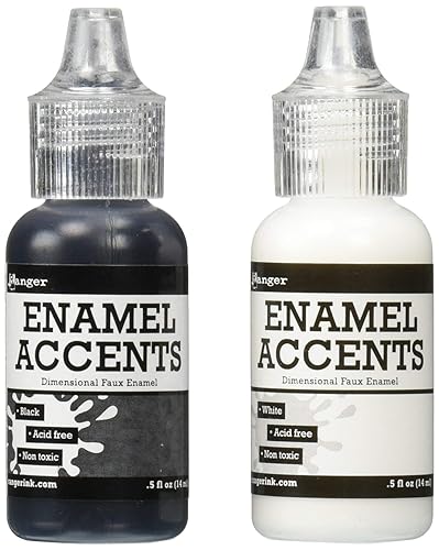 Ranger GAC27355 Inkssentials Enamel Accent, 0.5 oz., Black/White