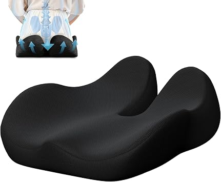 CXC Seat Cushions for Office Chairs, Ergonomic Memory Foam, Black