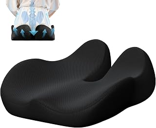 CXC Seat Cushions for Office Chairs, Ergonomic Memory Foam, Black
