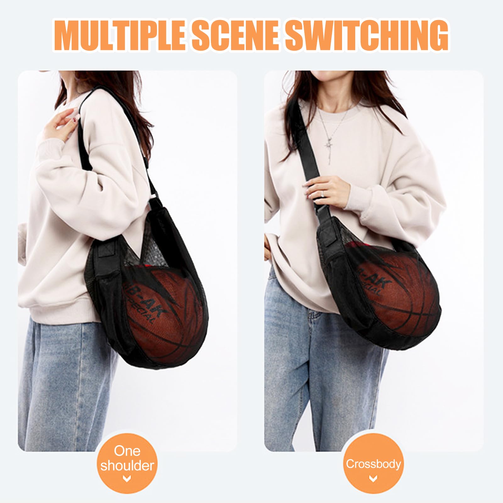 Sac à Dos de Basketball, Sac à Balles, Accessoires de Basketball, Filet de Ballon de Football, Grand Capacité Basket-Ball Bag, Filet Ballon pour Basket-Ball Football Tennis Volleyball Rugby