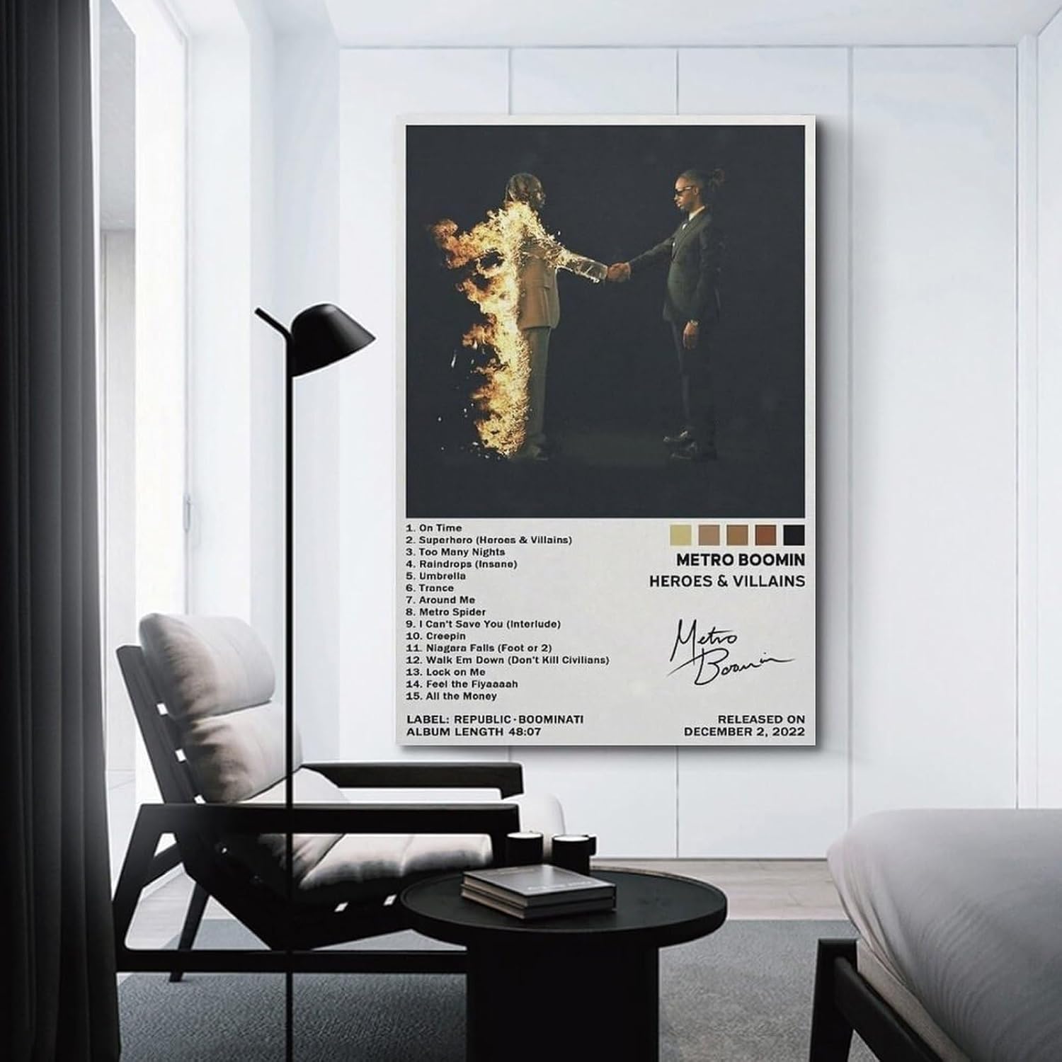 Metro Boomin Heroes And VillainsMusic Album Art Album Canvas Poster Hip Hop Music Cover Wall Art Art Deco Music Decorative Poster Teen Decorate Living Room Home16x24inch(40x60cm) Unframe-style-39 image 3