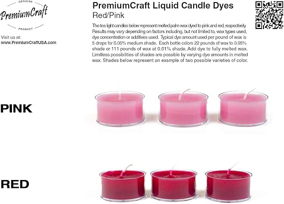 PremiumCraft Liquid Candle Dye Concentrate, Red/Pink