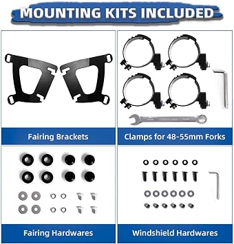 Motorcycle Fairing Windshield Kit for 18-23 Harley Softail Fat Bob