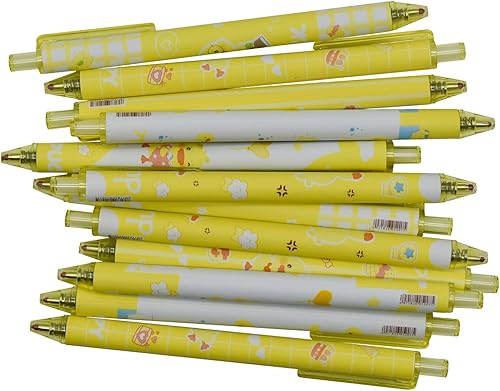 Miniatura 9 de Maydahui 36 bolígrafos de gel de pato amarillo, lindo bolígrafo Kawaii de impresión retráctil, bolígrafos de animales de tinta negra para la escuela