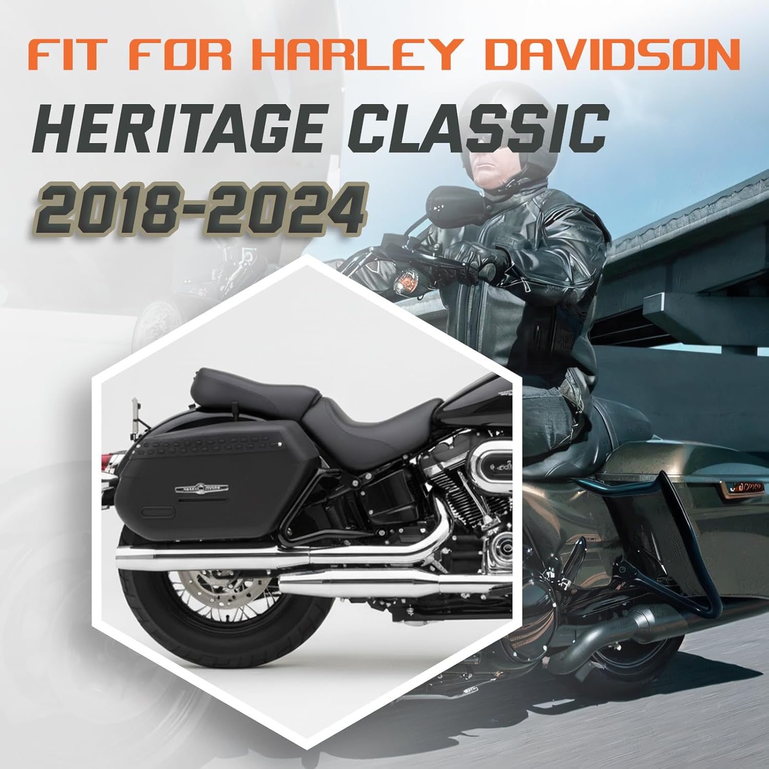 Kinglemc Saddlebag Guard Bar Bracket for Harley Heritage Classic 2018-2024