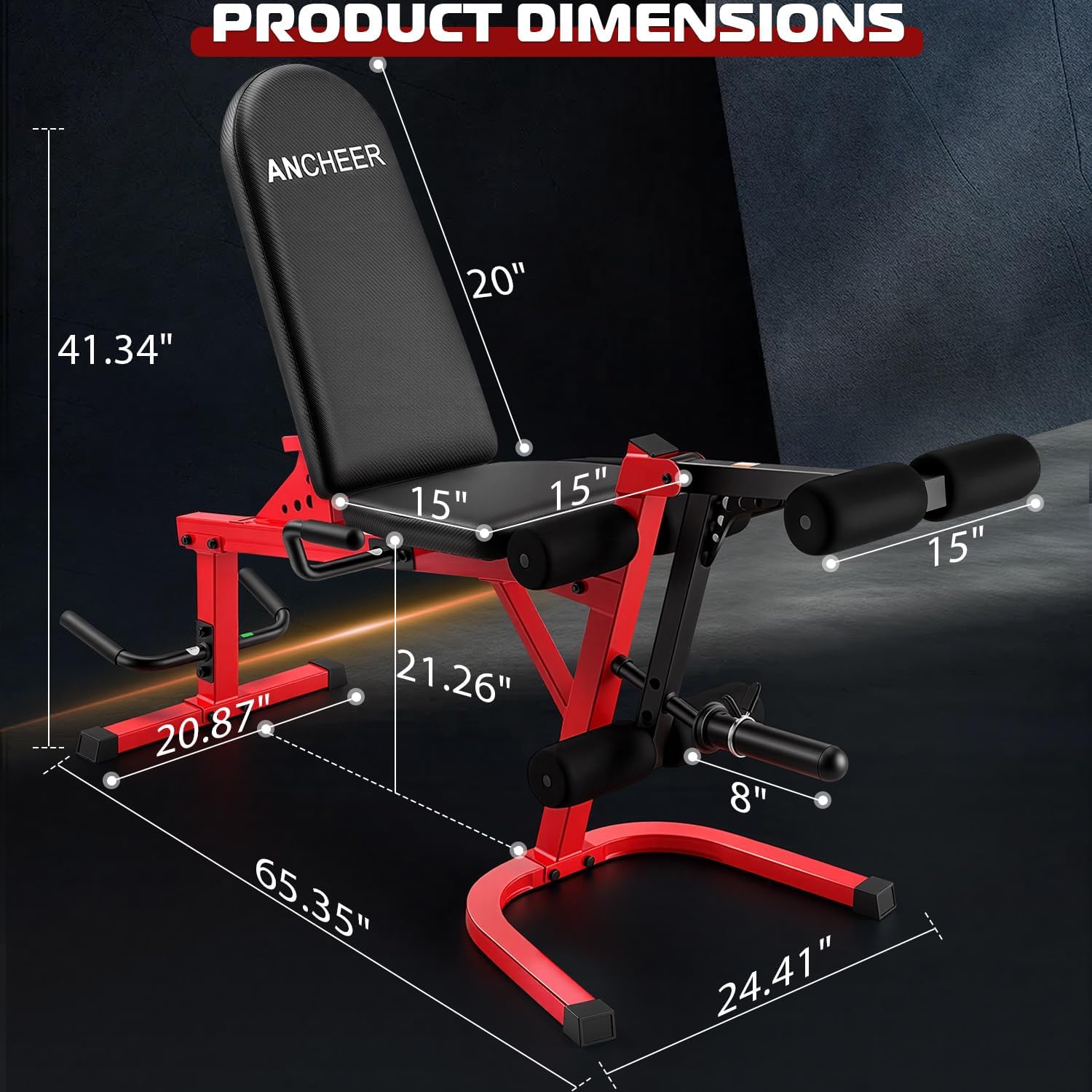 ANCHEER Leg Extension and Curl Machine, 880LBS Seated Leg Extension and Lying Leg Curl Machine, Adjustable Lower Body Workout Equipment for Home Gym Compatible with 1'' and 2'' Weight Plates