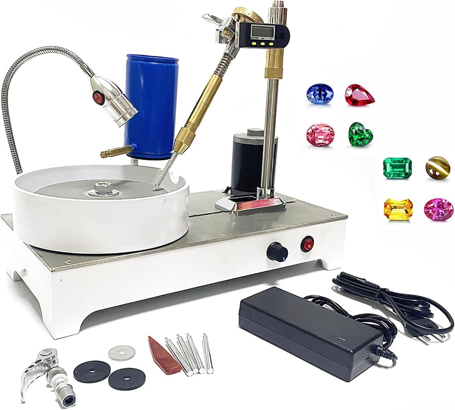 120w Gem Faceting Machine, Adjustable 1800 Rpm Jewel Polishing Grinder With Digital Display, Perfect For Jewelry Making And Lapidary Work