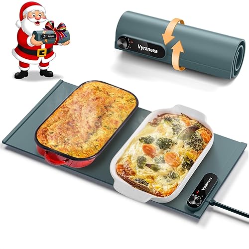 Warming Mat for Food - Space-Saving, Fits Two Baking Dishes,