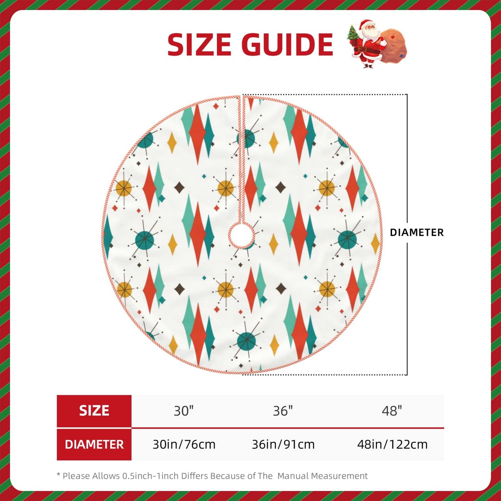 Amazon.com: Christmas Tree Skirt 48 inches Mid Century Modern