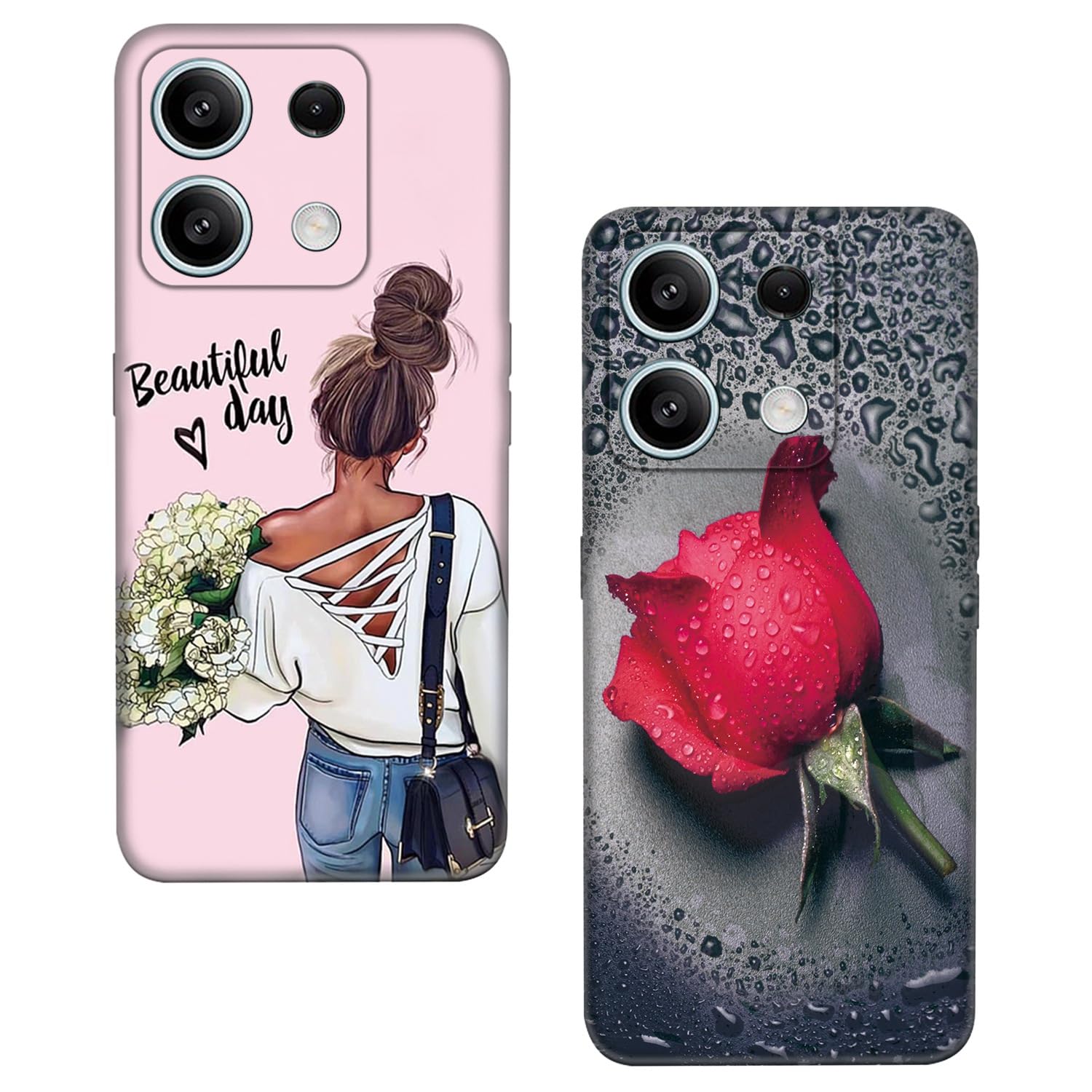 Lonrapa 2 Cover Per Xiaomi Redmi Note 13 4G: Custodia In Silicone Morbido Con Stampa Gatto E Panda, Antiurto E Antigraffio - 5