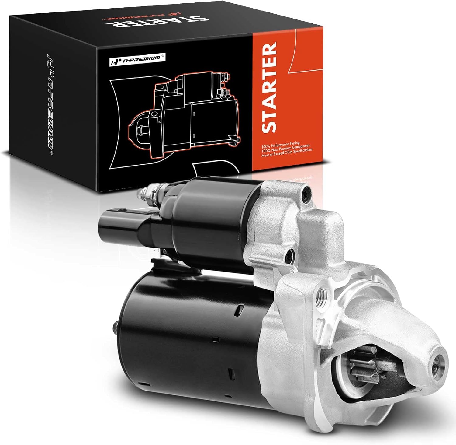 A-Premium Starter Motor Compatible with Audi A4 2005-2006 1.8L, A4 2005-2009 2.0L, A4 Quattro 2005 1.8L, A4 Quattro 2005-2009 2.0L & Volkswagen Passat 2005 1.8L, 12V 1.1KW 9 Teeth Clockwise