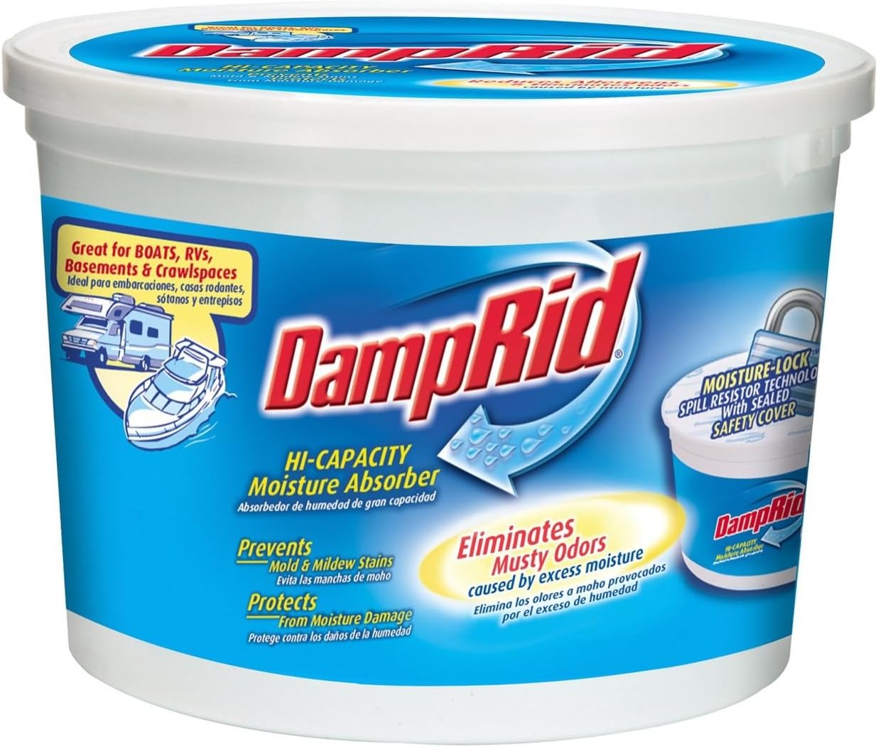DampRid FG50T Hi-Capacity Moisture Absorber, 4-Pound Tub Pack of 3