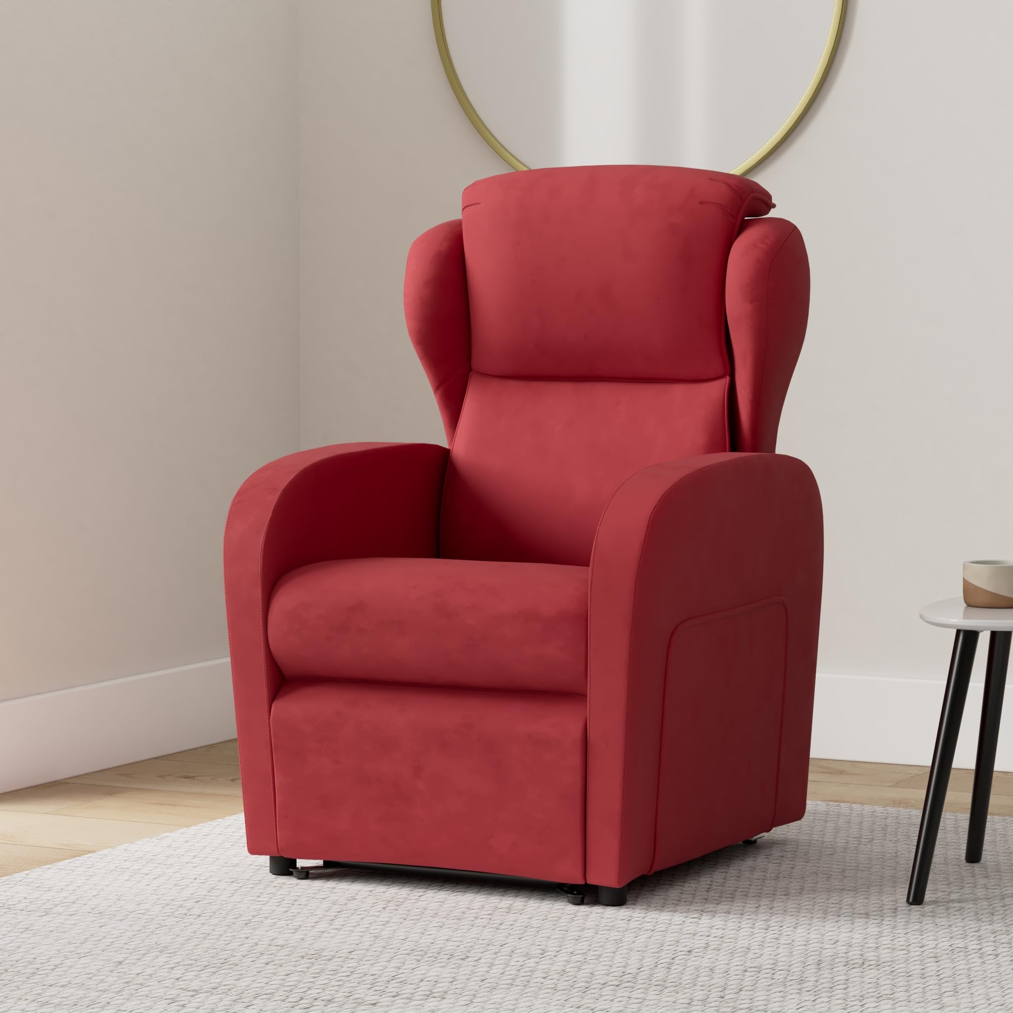 Fisiomatic® - Poltrona elettrica reclinabile - 2 motori indipendenti – Poltrona Anziani Made in Italy – Passaggio porte – Poltrona relax alzapersona – Mod.Chloe (Red)