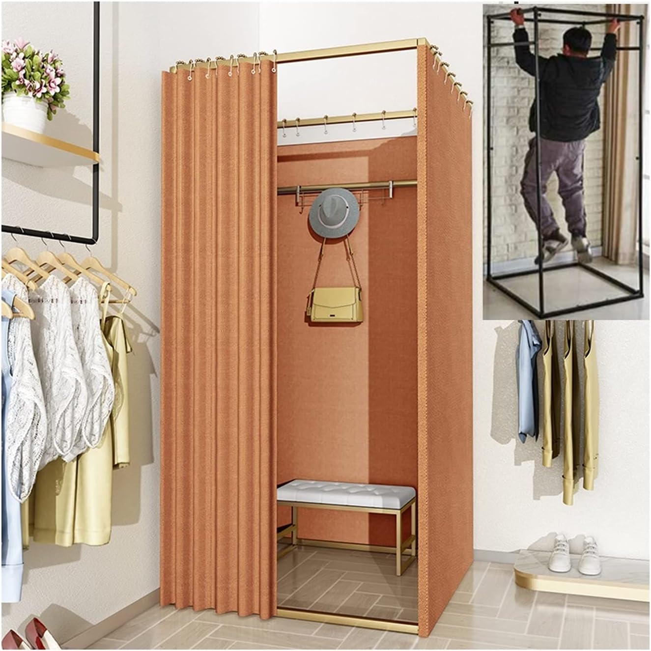 Portable Fitting Room Outdoor Photo Homeward 99% Shielding Thickening Cloth Protect Your Privacy for The Pool Party. Privacy Tent Shower Portable Outdoor Camping Locker Room (D 100x100x200cm)