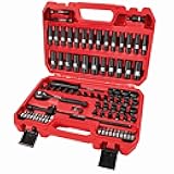 LLNDEI 1/4 inch Drive Impact Socket Set 83 Piece,Standard SAE(5/32-9/16 inch) Metric Size(4-15mm),72T Ratchet Wrench Handle,CR-V Mechanics Tool Set with Adapter,Screwdriver Bits for Automotive Repair
