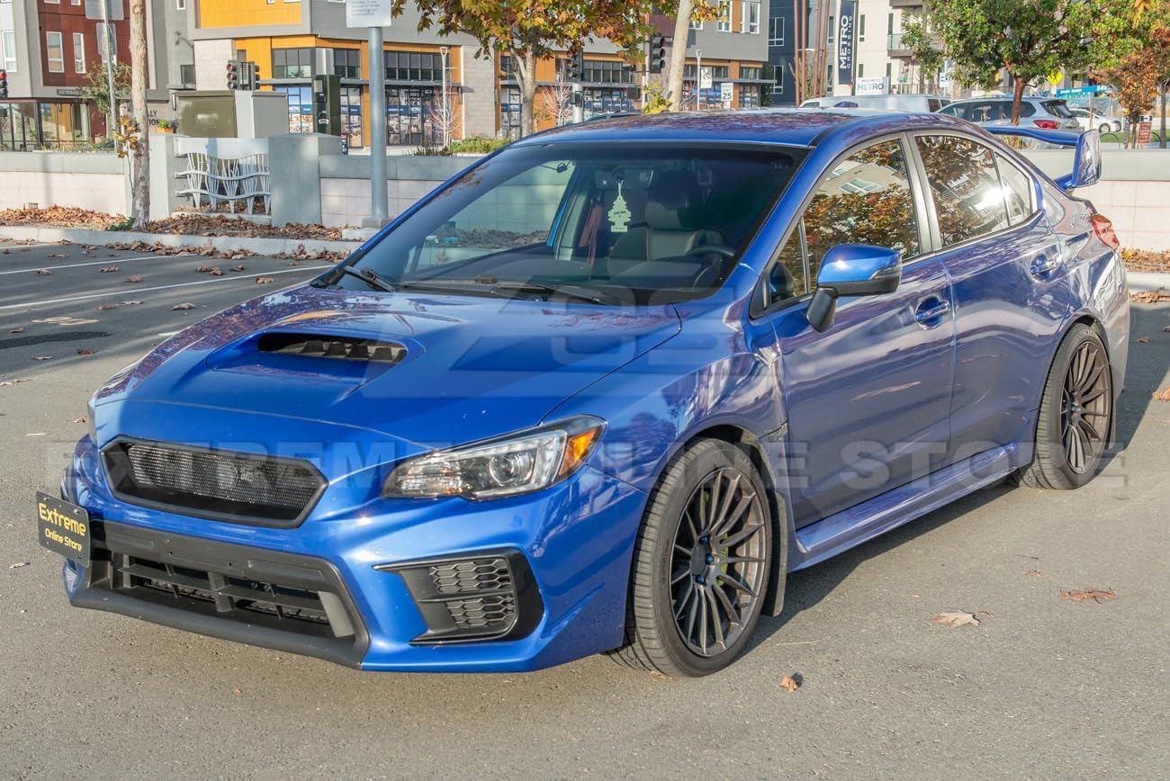 Replacement For 2018-2021 Subaru WRX & STi JDM ChargeSpeed Style Front Bumper Upper Grille Cover (ABS Plastic - Matte Black)