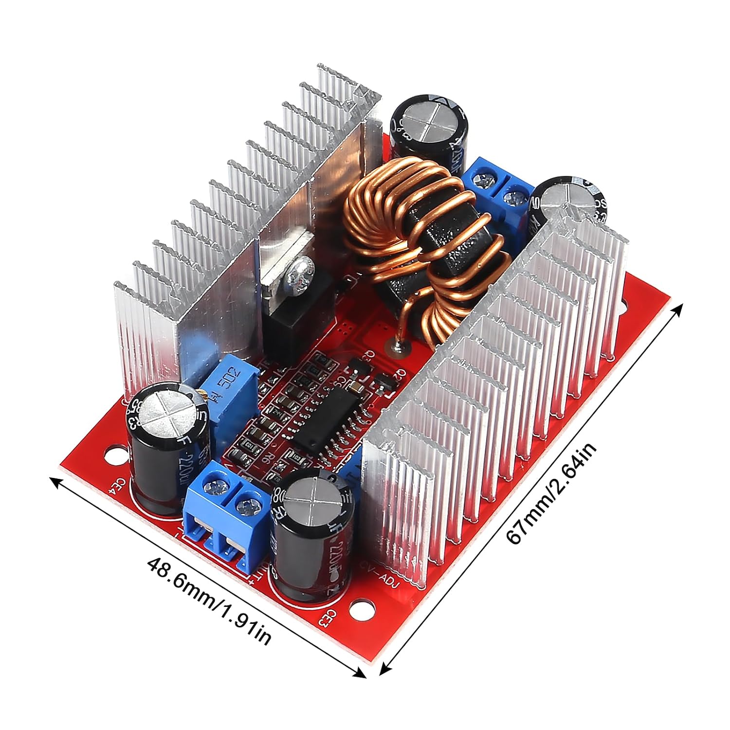 2pcs DC 400W 15A Step-up Boost Converter Constant Current Power Supply LED Driver DC8.5V-50V to DC10V-60V Voltage Charger Step Up Module for Electric Equipment