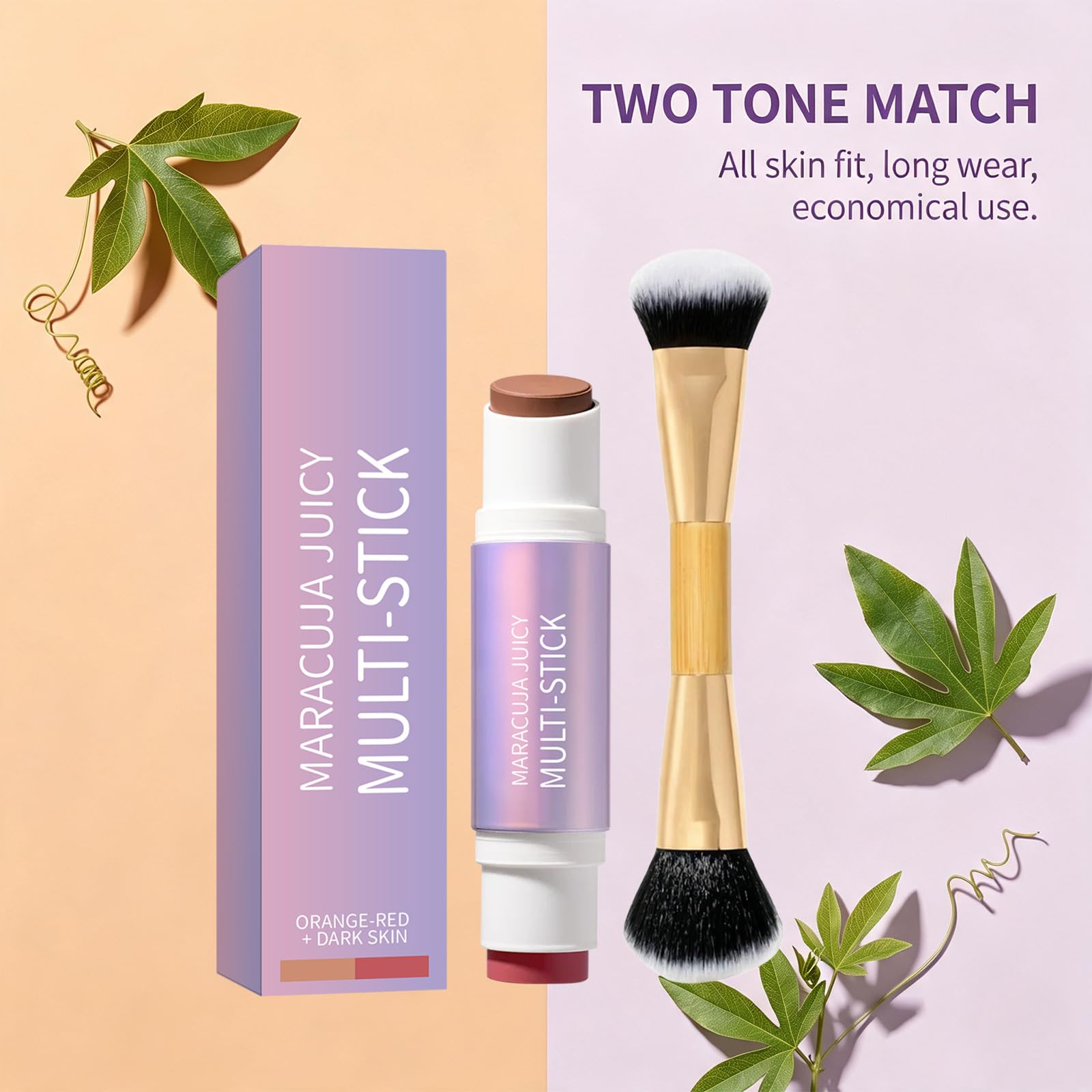 Bâton de blush crème -tenue longue durée, fini naturel et teinte rose nude. | Teinte PH-active – Fini mat longue tenue ，Effet 3D naturel contouring léger et un éclat subtil.Format nomade